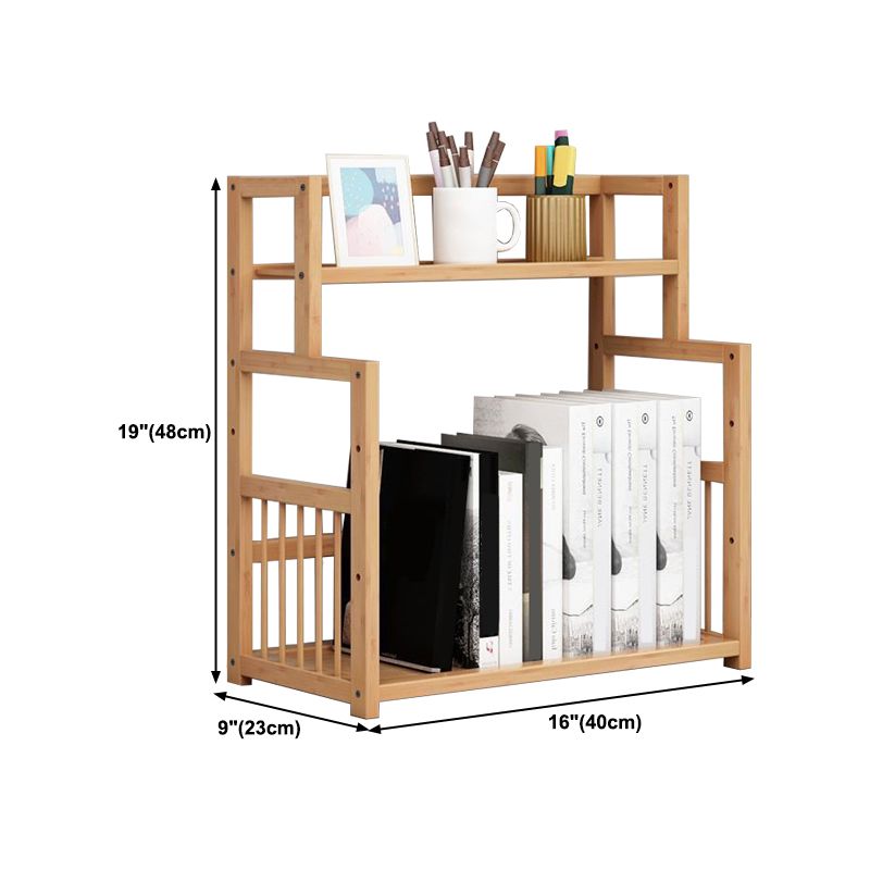 Bamboo Shelf Bookcase Natural Open Back Bookcase for Study Room