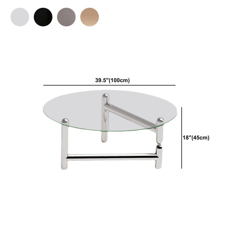 3 Legs Minimalist Coffee Round Table Open Shelf Cocktail Table
