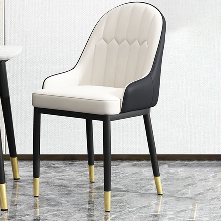 Sillón interior escandinavo Silla de comedor Parsons tapizada de metal