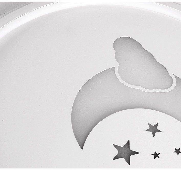 Lámparas de luz de Luna y estrella 1 lámparas modernas de techo de dormitorio incorporadas de metal ligero