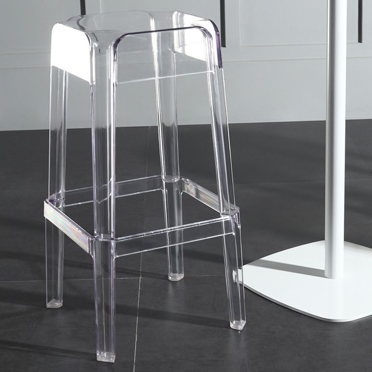 Modern Style Backless Bar-stool Plastic Counter Bar Stool with Plastic Legs for Home