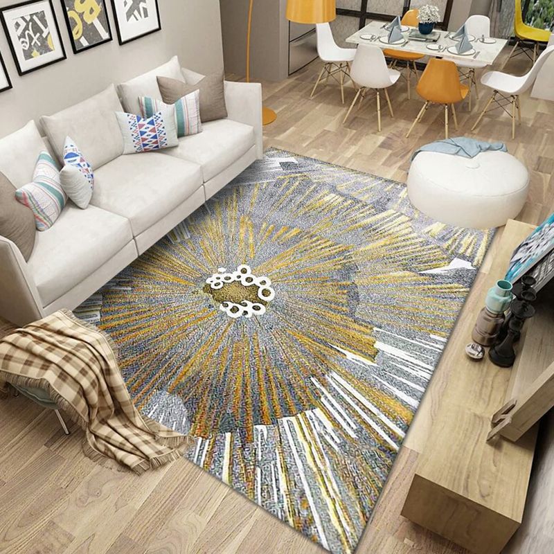 Goud modern tapijten polyester grafisch vloerkleed niet-slip achterste tapijt voor woningdecoratie
