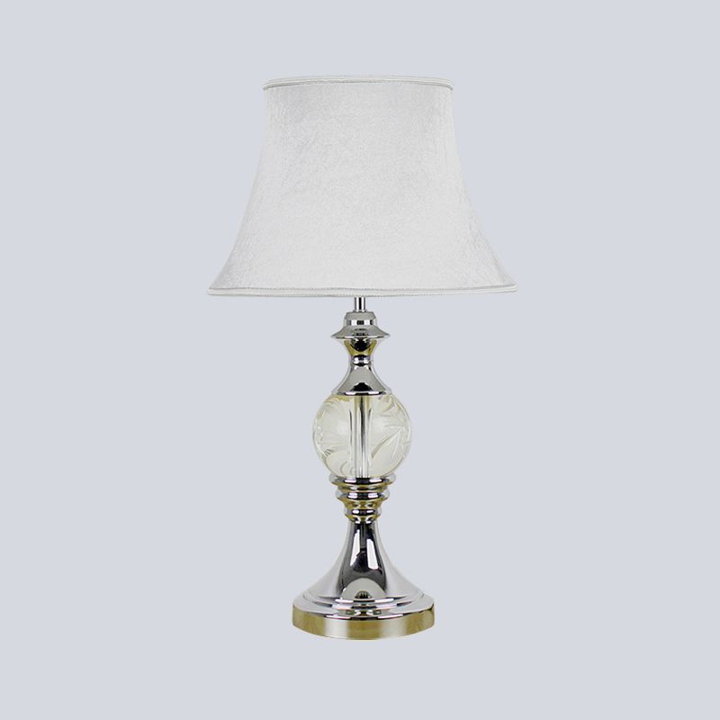1 Head Study Task Lighting Modern White Reading Book Light with Bell Fabric Shade