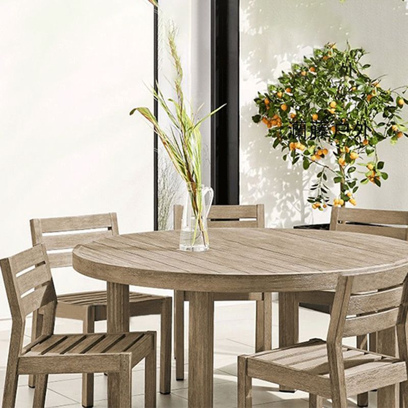 Modern Solid Wood Dining Side Chair Armless Outdoor Bistro Chairs