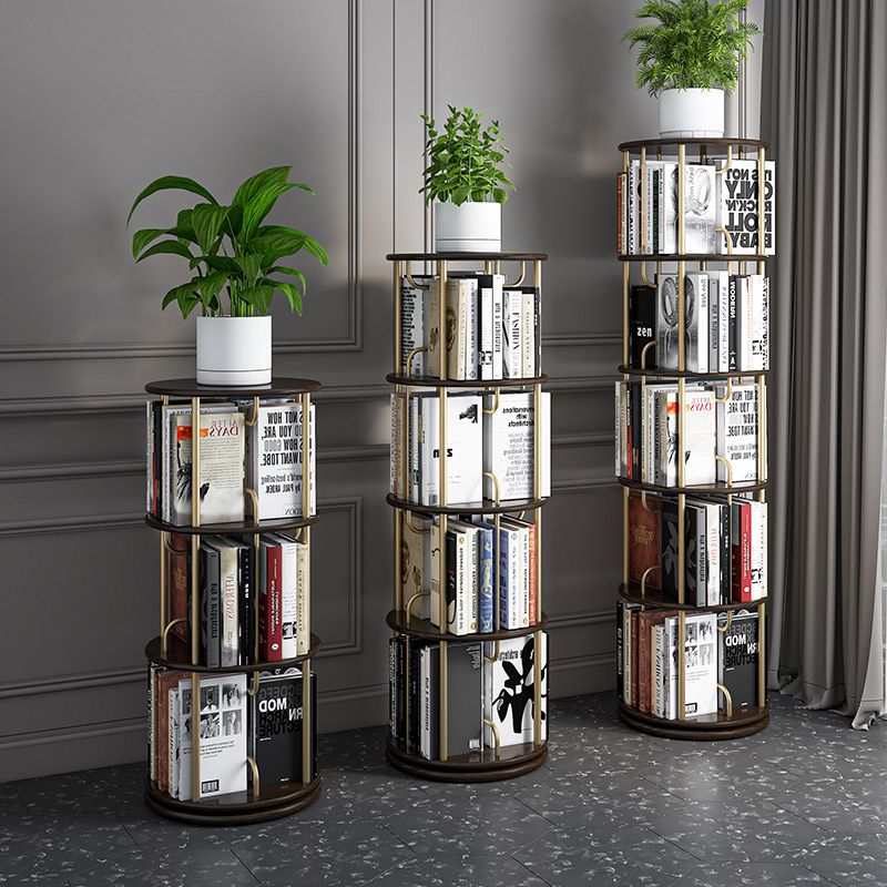 Nordic Geometric Bookcase Rotatable Study Room Storage Bookshelf