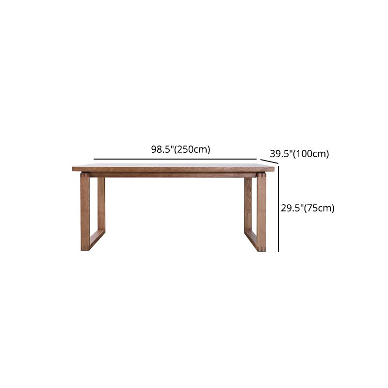 Modern Pine Solid Wood Dining Table Sled Base Dining Table in Natural