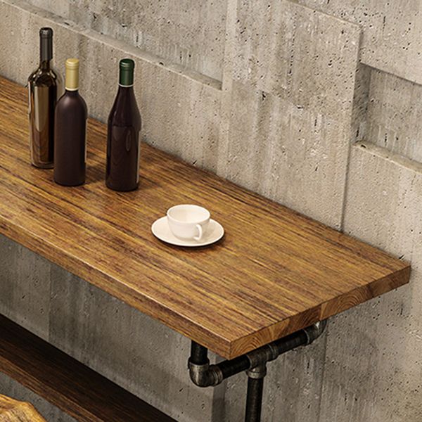 Industrial Rectangle Solid Wood Bar Table Set 1/4/7 Pieces Counter Table with High Stools