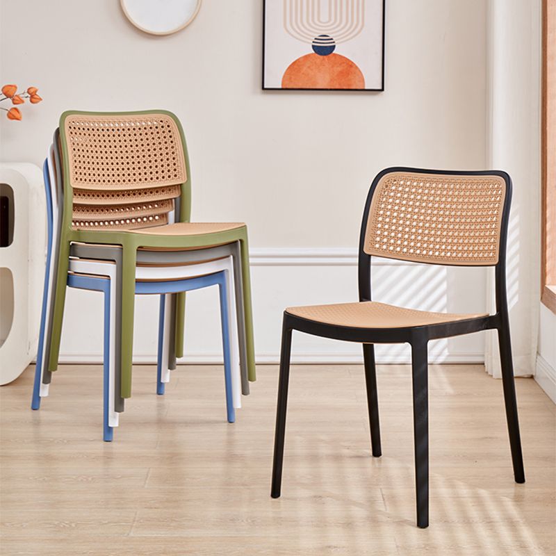 Stacking Outdoors Dining Chairs Tropical Plastic Patio Dining Chair