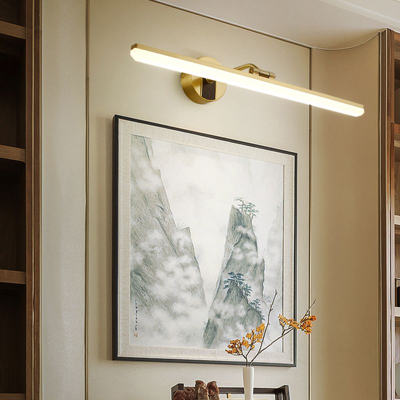 Metal Linear Shape Wall Light Modern Style 1 Light Mirror Wall Mount Light