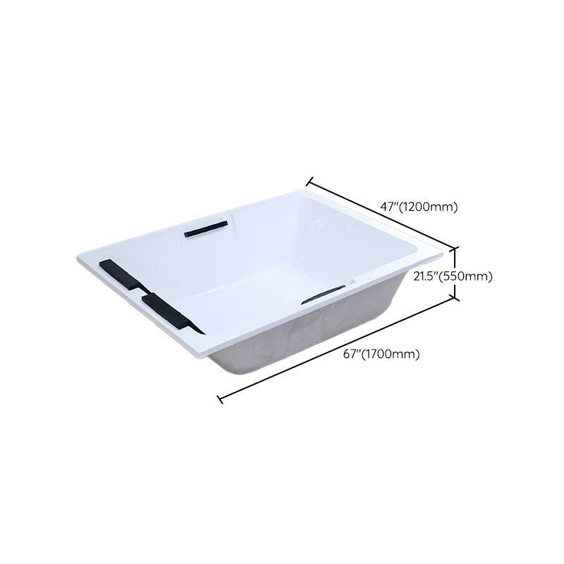 Modern White Soaking Bath Stand Alone Acrylic Rectangular Bathtub