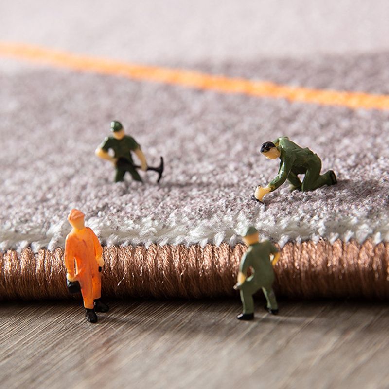 Orange Casual Rug Flower Polyester Rug Stain Resistant Rug for Living Room