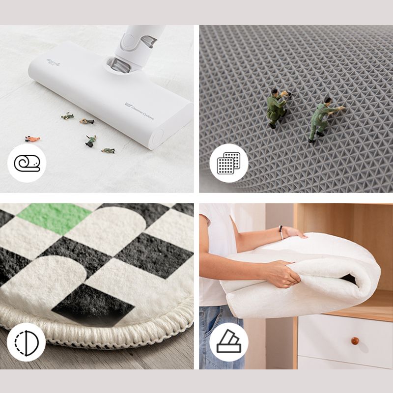 Moderner Teppich in hellen Farben für den Innenbereich, Polyester-Teppich mit Schottenmuster, rutschfester Teppich für die Inneneinrichtung