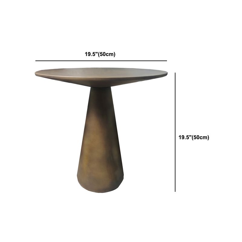 Mid-Century Metal Round Top Side Table 19.6-inch Pedestal End Table