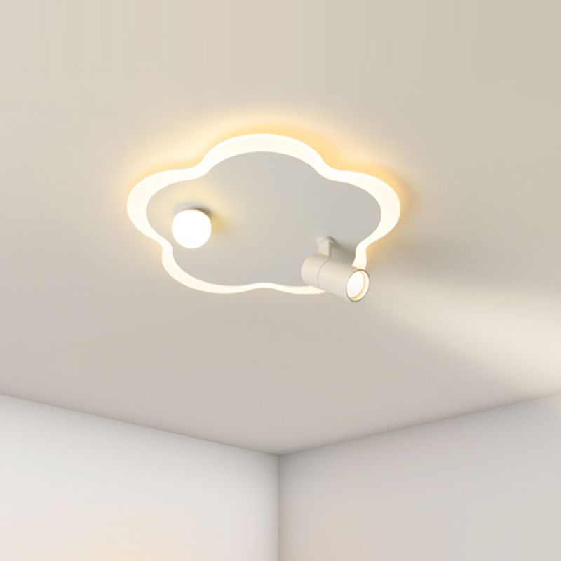 Contemporary Flower-Shaped LED Flush Mount Ceiling Lights White Acrylic Ceiling Mounted Fixture