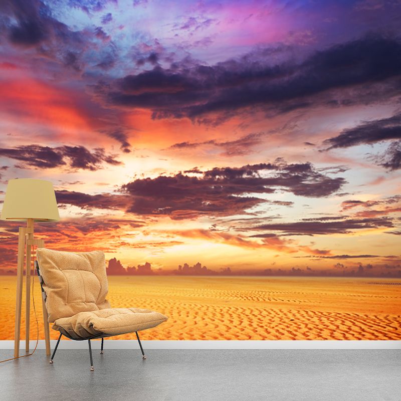 Giant Sand Sheet Wallpaper Mural Modern Stunning Desert Evening Glow Wall Covering in Yellow