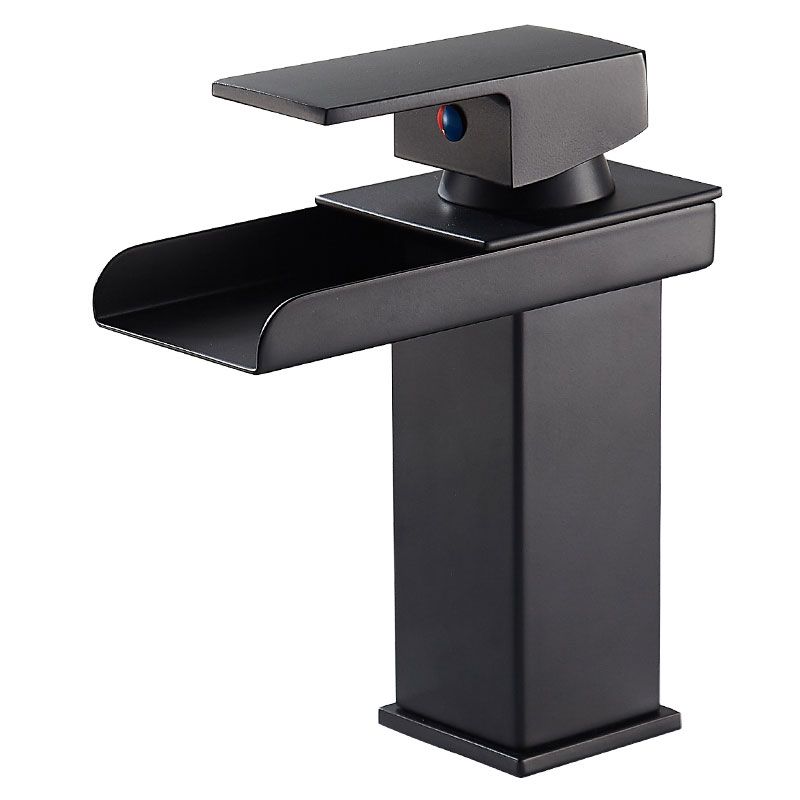Waterfall Spout Vessel Sink Faucet Single Handle Square Faucet