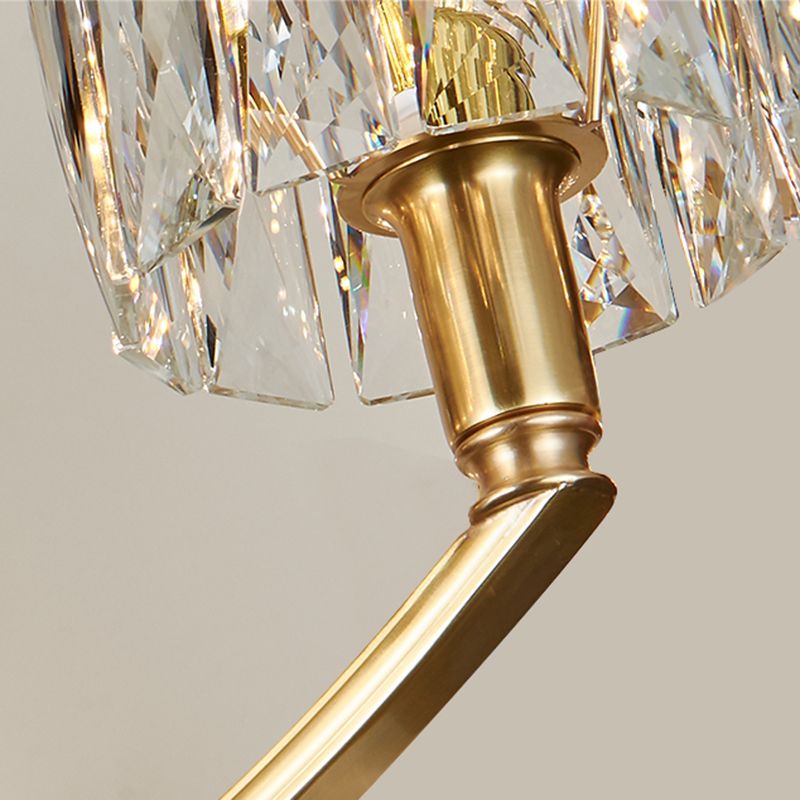 Multi-luz de medio cilindro apliques de pared de estilo moderno lámpara de montaje de pared de cristal en latón