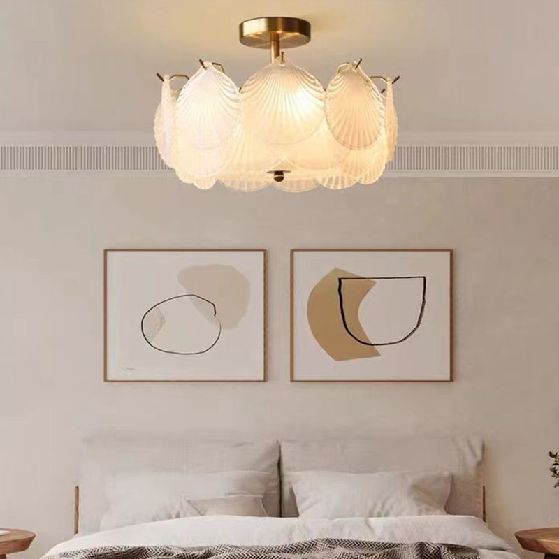 Glass Flush Mount Light Modern Minimalist Lush Mount Ceiling Light for Living Room
