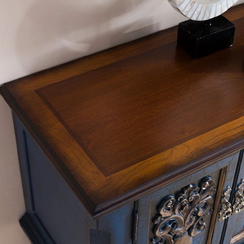 36.6" Tall Wood 3- Door Accent Cabinet, Industrial Cabinet, Distressed Wood