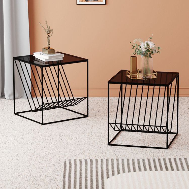 Mid-Century Modern Style Square Metal Table Frame Base Side Table