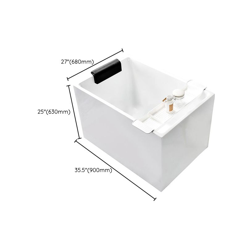 Back to Wall Soaking Bathtub Antique Finish Rectangular Acrylic Bath Tub