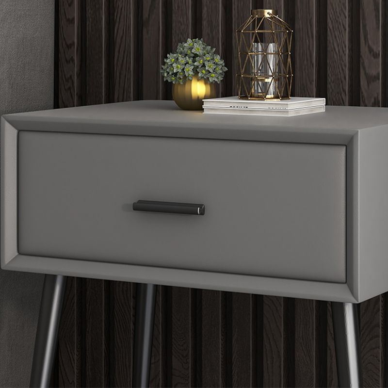 Modern Wood Nightstand 18.5" Tall Rectangle Nightstand with Drawer