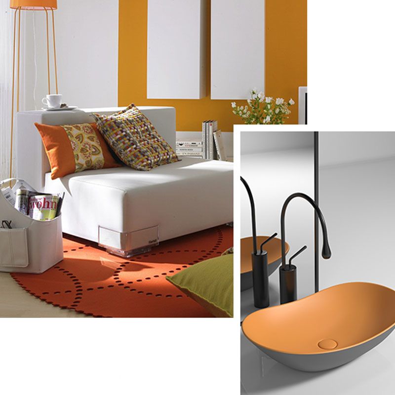 Oval Porcelain Vessel Sink Modern Style Vessel Lavatory Sink with No Craftsmanship
