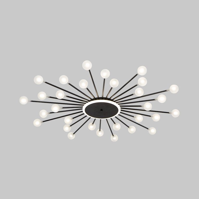 Radial Bedroom Flush Mount Fixture Metal LED Minimalistic Close to Ceiling Light
