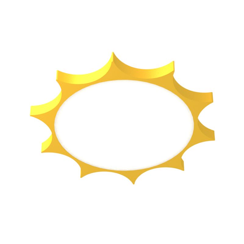 Lampada da soffitto semplice a LED con montaggio a incasso Lampada da soffitto gialla Sun con acrilico per la scuola materna