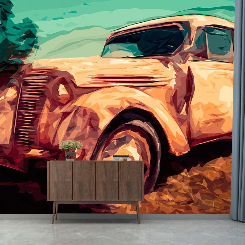 Car Transportation Contemporary Mural Decal Sitting Room Moisture Resistant Wall Decor