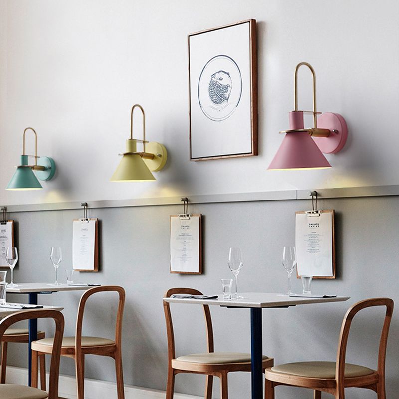 Modern Style Flared Wall Light Sconces Metal 1 Light Wall Lighting Ideas