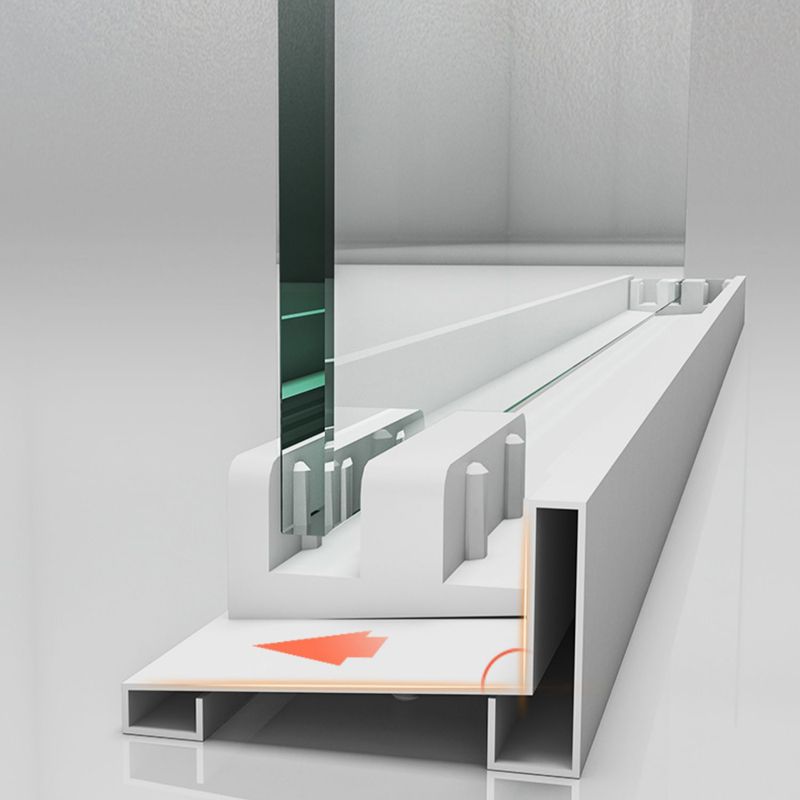 White Double Sliding Shower Door with Semi Frameless 304 Stainless Steel Frame