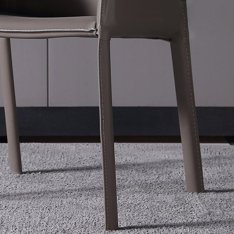 Hedendaagse vaste achterste dinerenstoelen Lederen eetkamerstoelen voor keuken (set van 2)