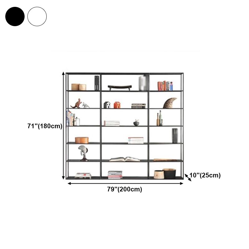 Metal Bookcase Minimalist Book Shelf with Rectangular Shelves