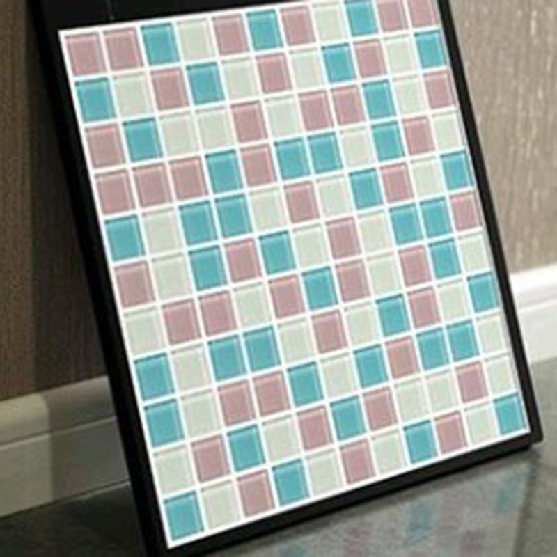 12" x 12" Peel & Stick Tie Glass Square Grid Mosaic Peel and Stick Tile 10-Pack