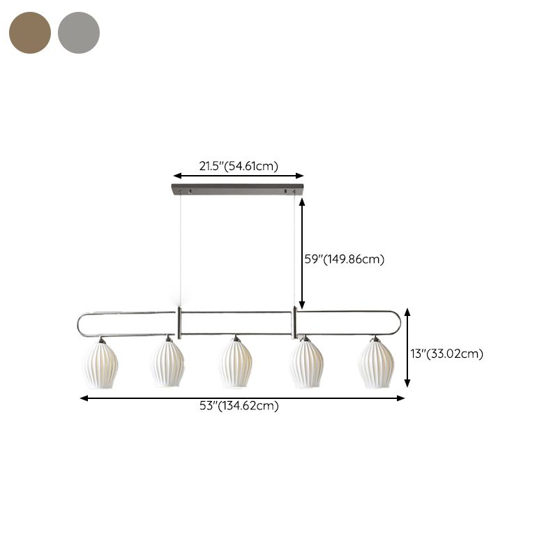 Drum Shape Metal Island Pendants Modern Style Multi Lights Island Pendant Lights