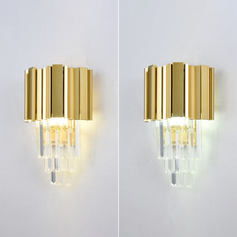 2-Light Geometric Wall Lights Modern Crystal Wall Light Fixture