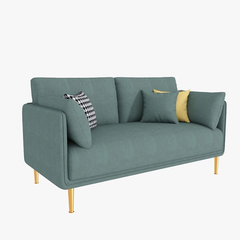 Glam Cushions Pillow Top Arm Faux Leather Stationary Sofa for Living Room