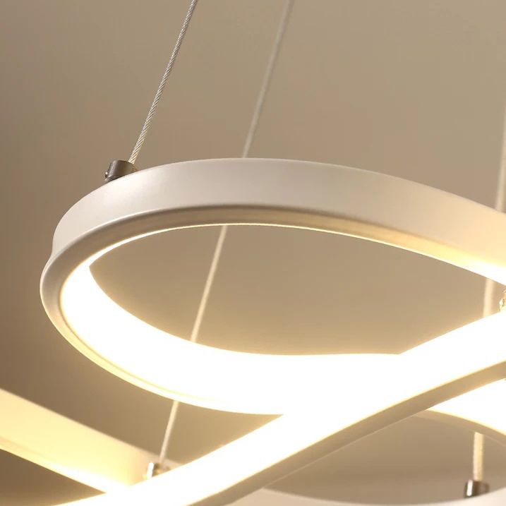 Contemporary Style Minimalist LED Line Light Lightweight Aluminum Hanging Light Fixture for Living Room