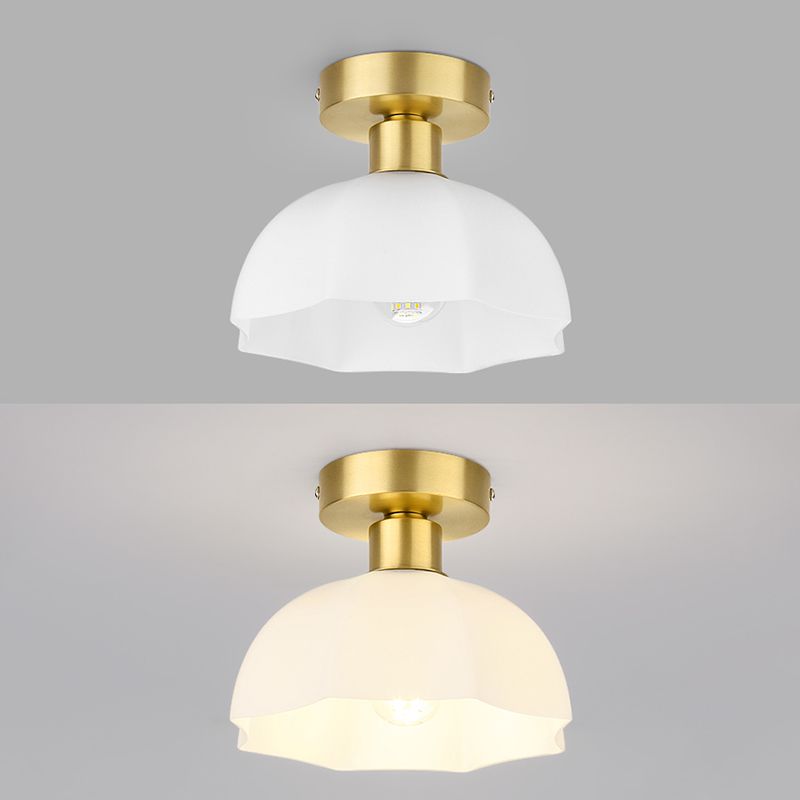 Modern Ceiling Light 1-Light Ceiling Mount Lamp with Glass Shade for Bedroom