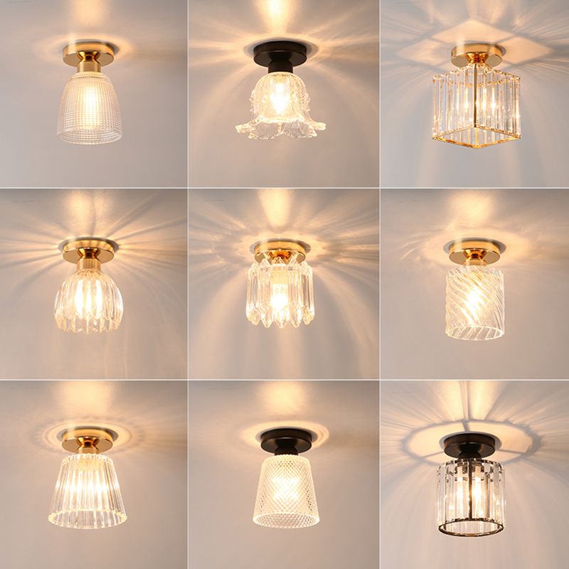 Modern Creative LED Close to Ceiling Fixtures with Glass Shade for Porch