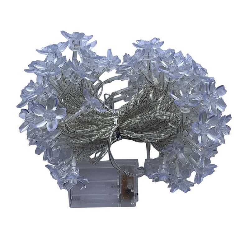 Cherry Blossom Plastic String Light Modern 40/80 Bulbs Clear Lamp String for Living Room, 19.6/32.8 Ft