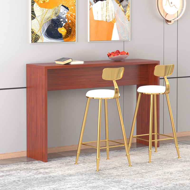 Contemporary Rectangle Double Pedestal Bar Table for Kitchen Dining Room