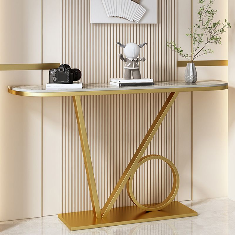 31.5-inch Tall Glam Console Table Scratch Resistant Stone End Table