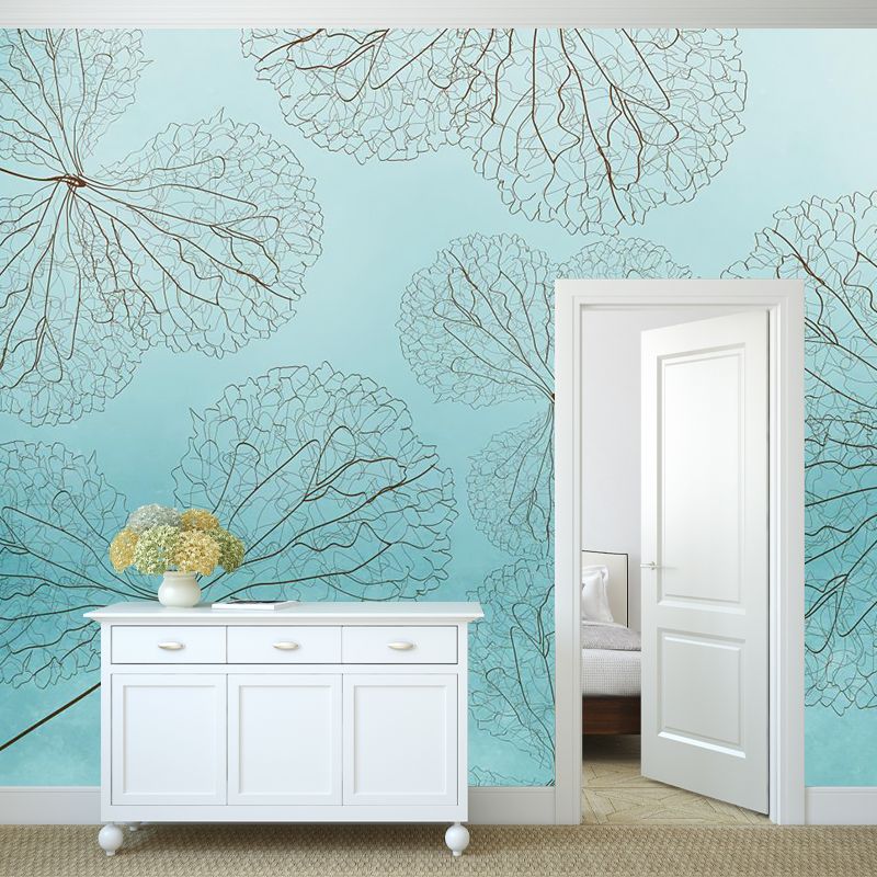 Non-Woven Fabric Waterproof Murals Wallpaper Modern Style Leaves Vine Wall Covering
