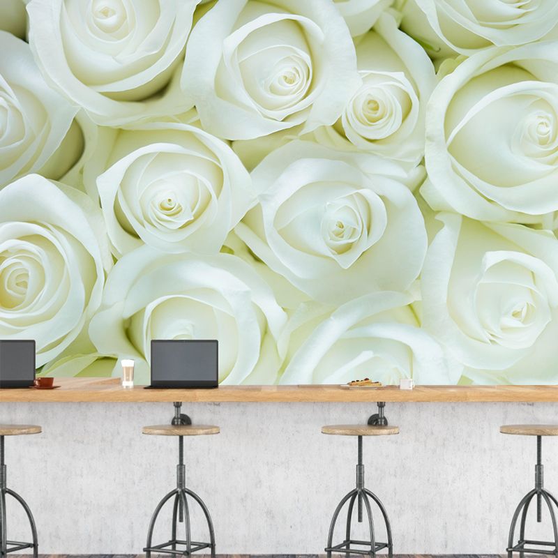 Beautiful Roses Wall Covering for Living Room Contemporary Moisture-Resistant Mural