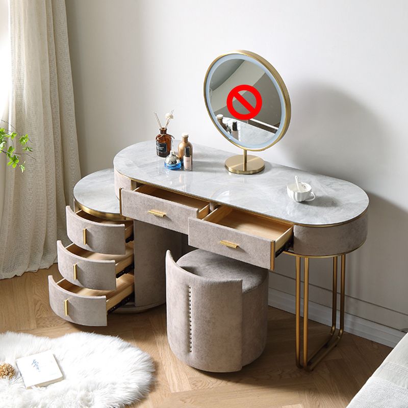 Wooden and Slate Makeup Vanity Desk Table Glam Makeup Vanity Desk