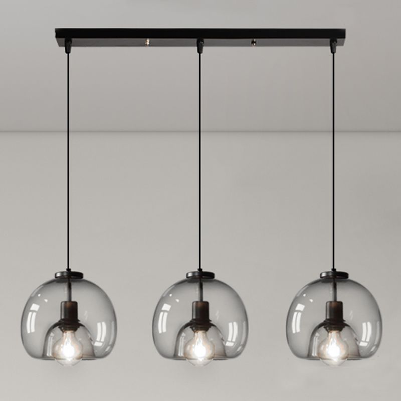 Clear Glass Hanging Light Fixtures, Nordic Simple Style Cluster Pendant Light for Indoor