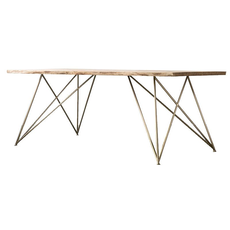 Modern Black and Gold Wood Table Rectangle Dining Table for Kitchen