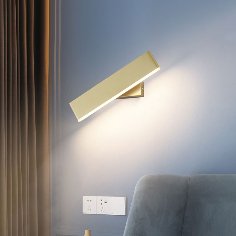 Single Modernism Polished Finish Wall Mounted Sconce Metal LED Wall Light